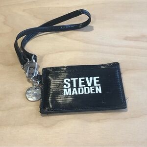 Steve Madden Black Card Holder with White Logo 10.5cmX7.5cm.